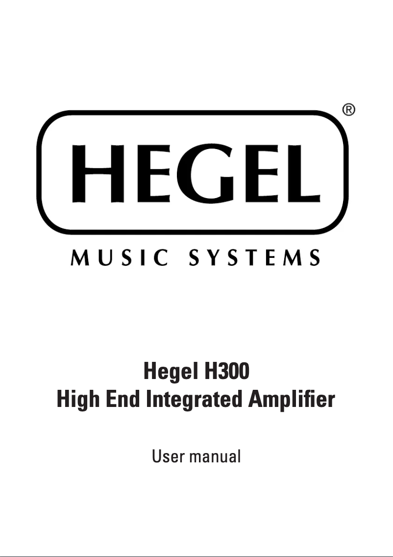 Image de la première page du manuel de l'appareil H300