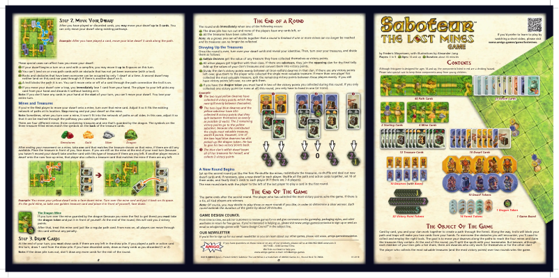 Image de la première page du manuel de l'appareil Saboteur the lost mines