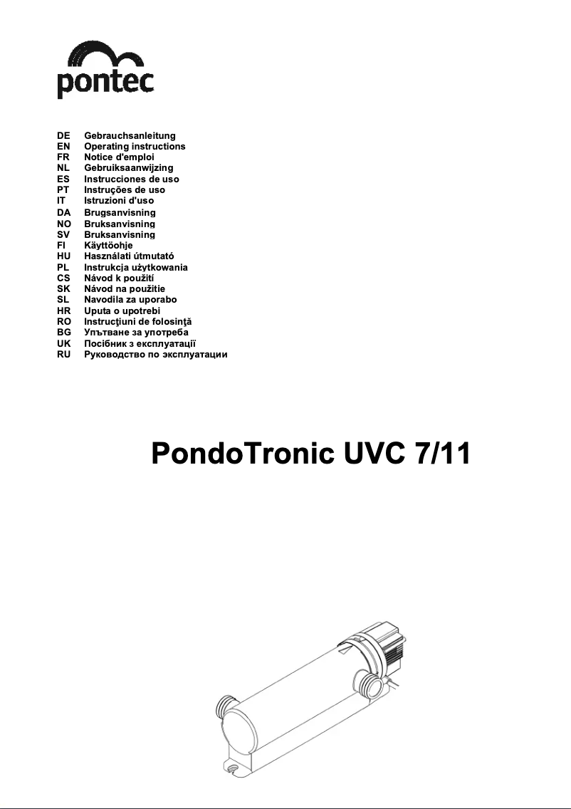 Page n°1 - Manuel utilisateur Pontec PondoTronic UVC 7