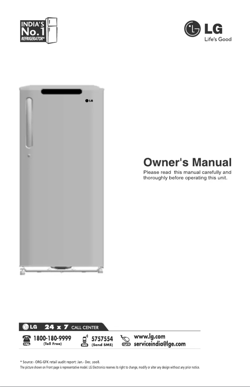 Page 1 de la notice Manuel utilisateur LG GL-285BEG5