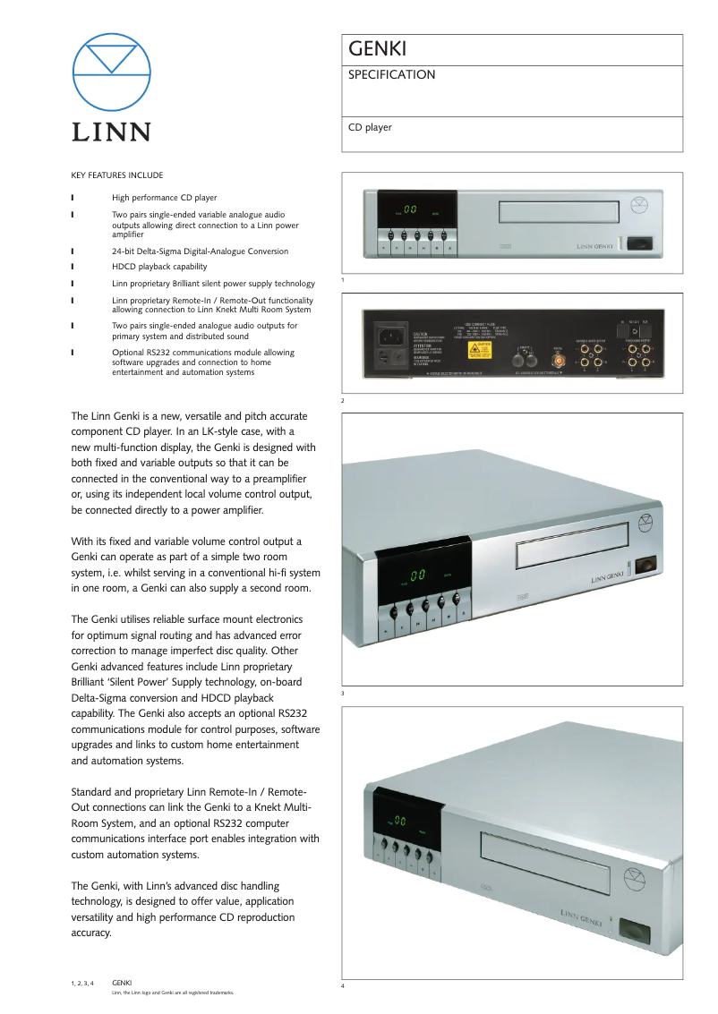 Page n°1 - Manuel utilisateur Linn Genki