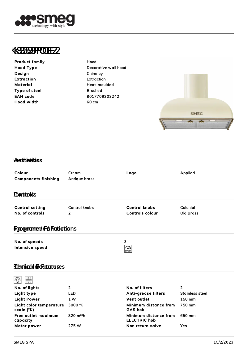 Page n°1 - Brochure Smeg KS59POE2