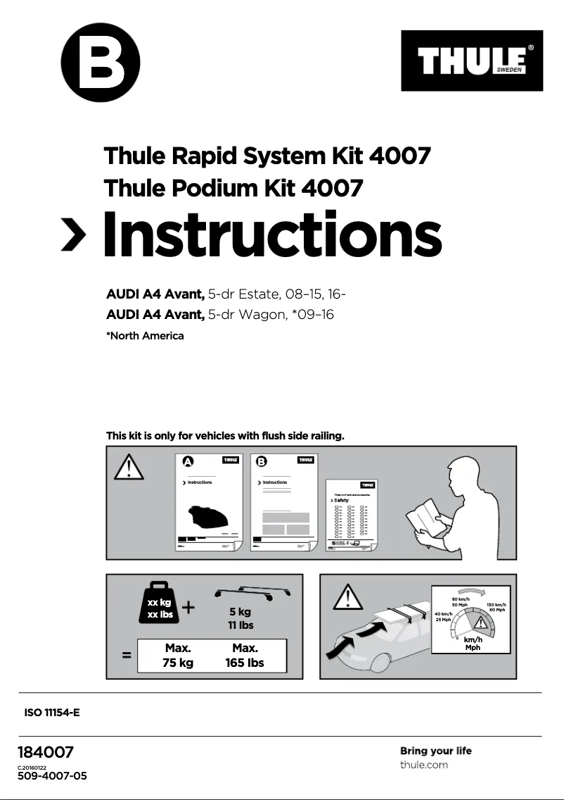 Page n°1 - Manuel utilisateur Thule 4007