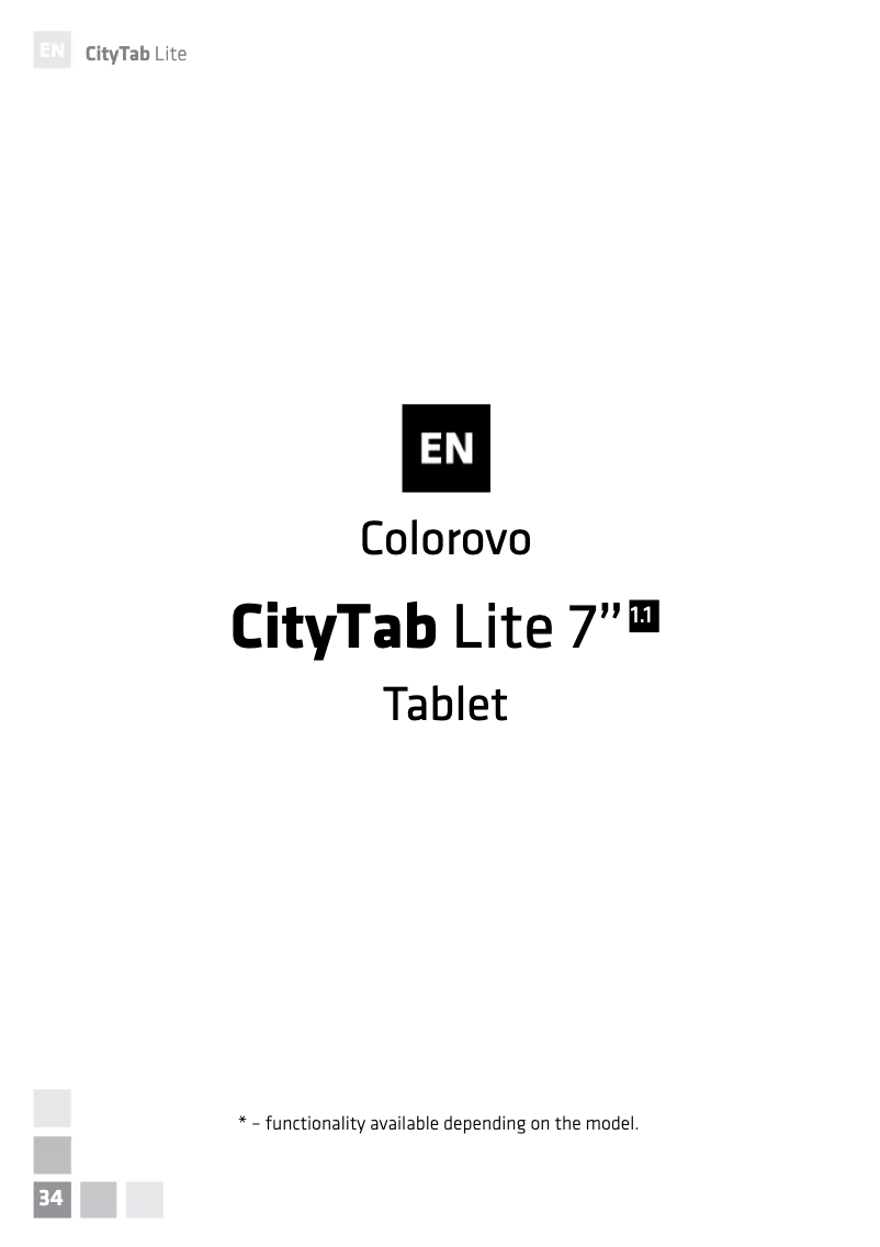 Page n°1 - Manuel utilisateur Colorovo CityTab Lite 7" 1.1