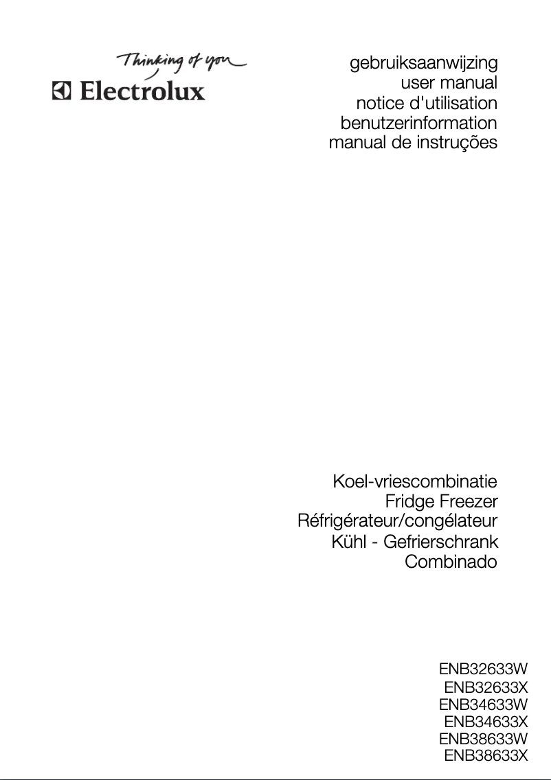 Page 1 de la notice Manuel utilisateur Electrolux ENB 32633 W