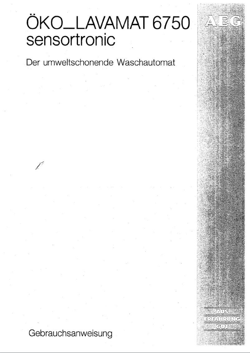 Page 1 de la notice Manuel utilisateur AEG Lavamat 6750