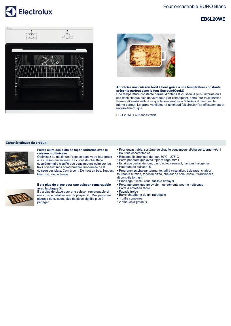 Image de la première page du manuel de l'appareil EB6L20WE