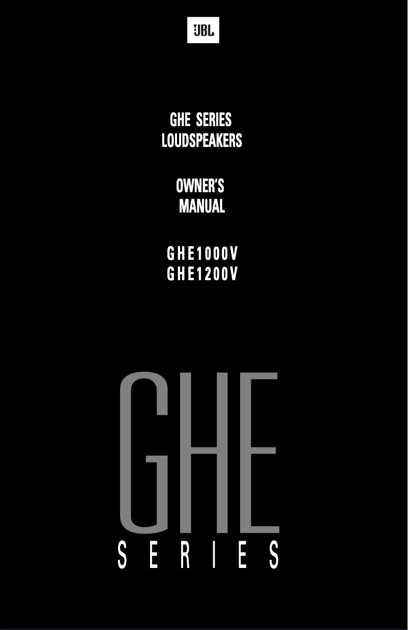 Image de la première page du manuel de l'appareil GHE1200V