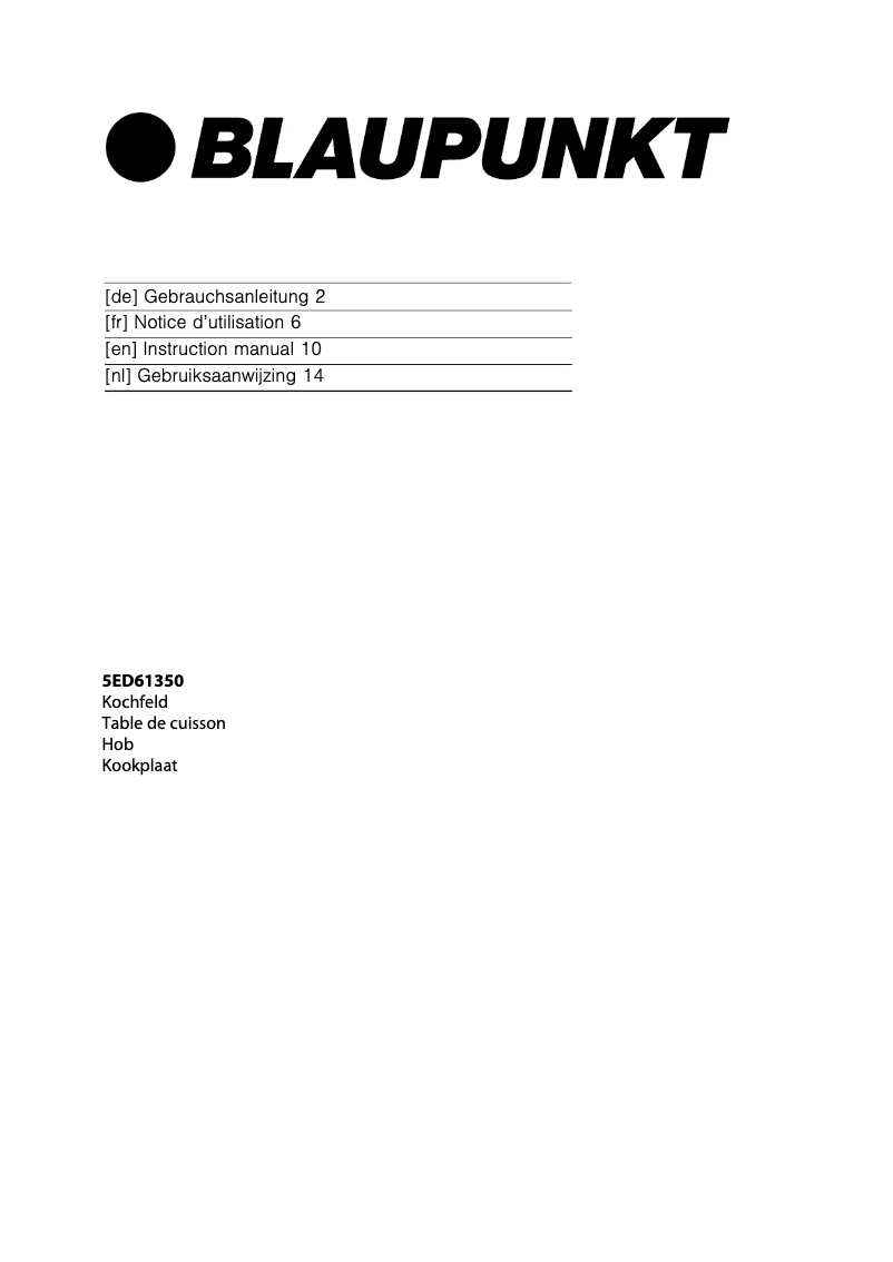 Page 1 de la notice Manuel utilisateur Blaupunkt 5EG 61350