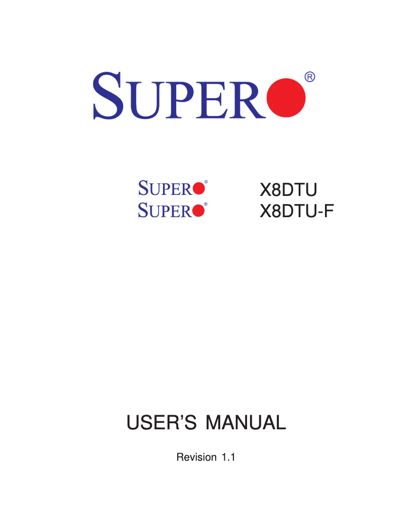 Image de la première page du manuel de l'appareil MBD-X8DTU-F-O