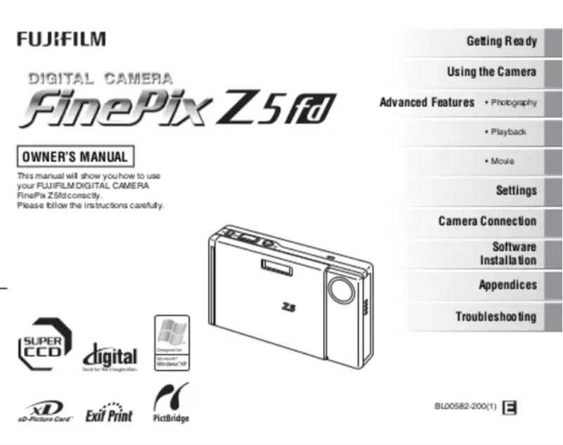 Page 1 de la notice Manuel utilisateur Fujifilm FinePix Z5fd