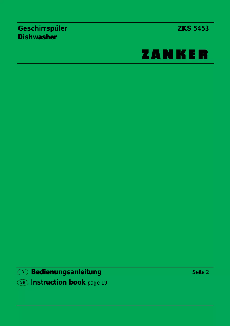 Image de la première page du manuel de l'appareil ZKS 5453 W