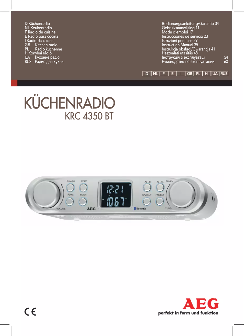 Page 1 de la notice Manuel utilisateur AEG KRC 4350 BT