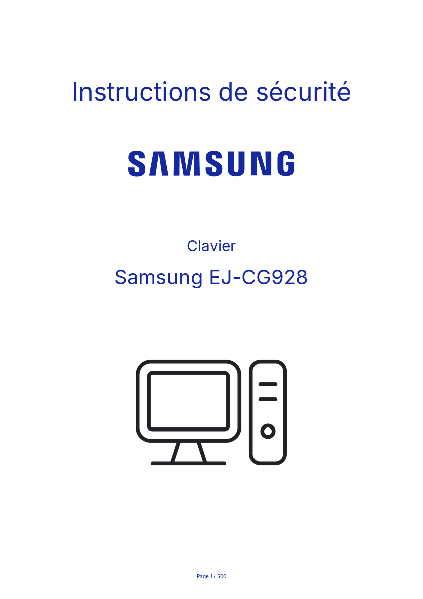 Page n°1 - Instructions de sécurité Samsung EJ-CG928