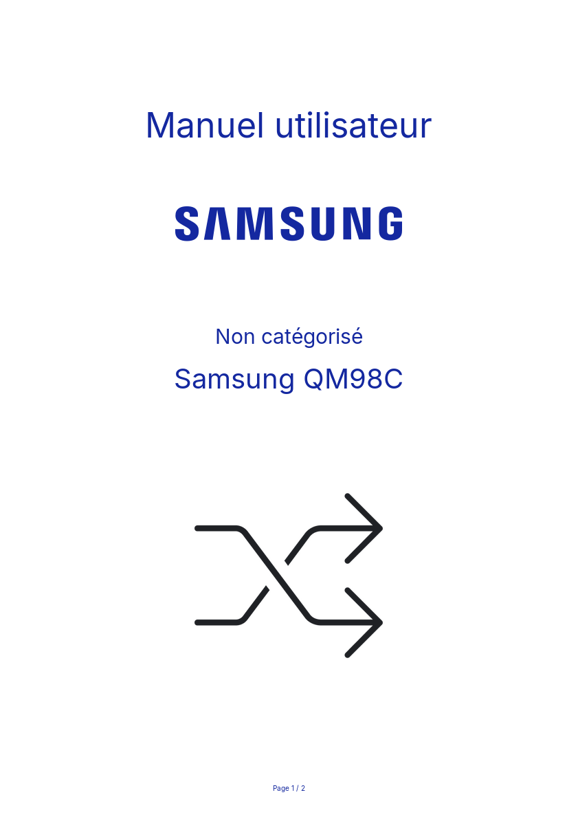 Page n°1 - Manuel utilisateur Samsung QM98C