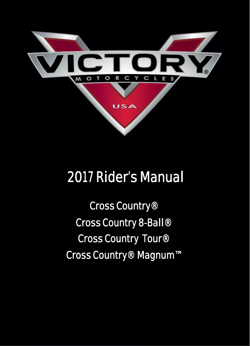 Page 1 de la notice Manuel utilisateur Victory Cross Country Tour (2017)