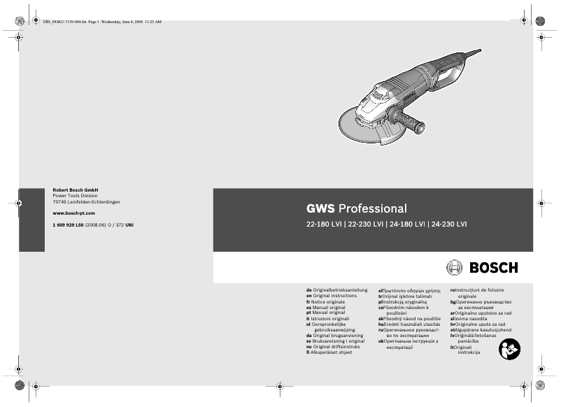 Image de la première page du manuel de l'appareil GWS 24-180 LV