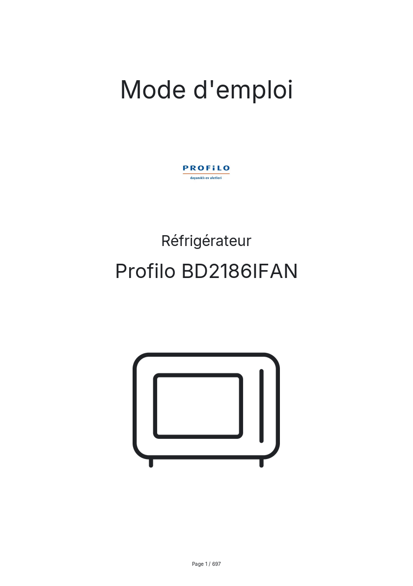 Page n°1 - Mode d'emploi Profilo BD2186IFAN