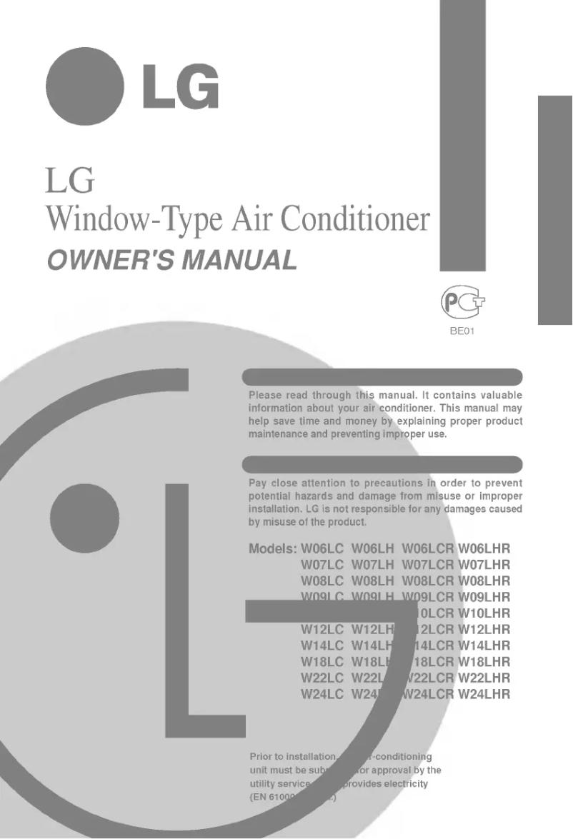Page n°1 - Manuel utilisateur LG W09LHR