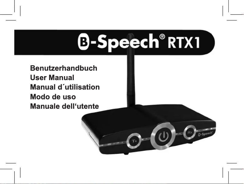 Page 1 de la notice Manuel utilisateur B-Speech RTX1