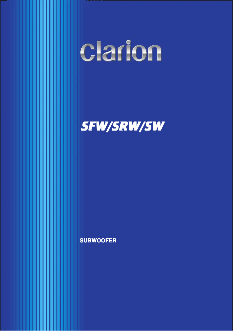 Page n°1 - Manuel utilisateur Clarion SRW1051