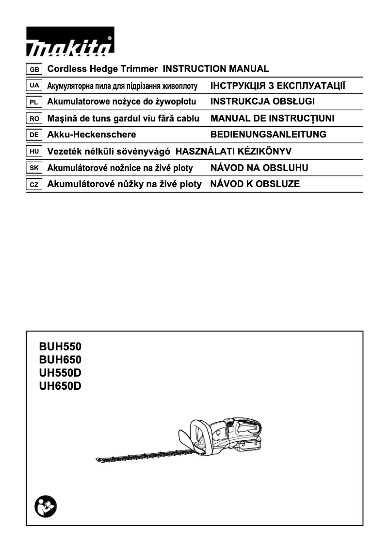 Page 1 de la notice Manuel utilisateur Makita UH650DZ