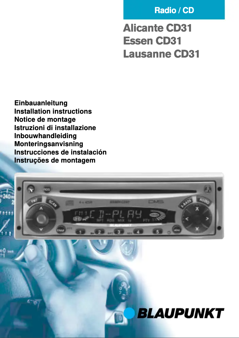 Page 1 de la notice Manuel utilisateur Blaupunkt Essen CD31 T-Line