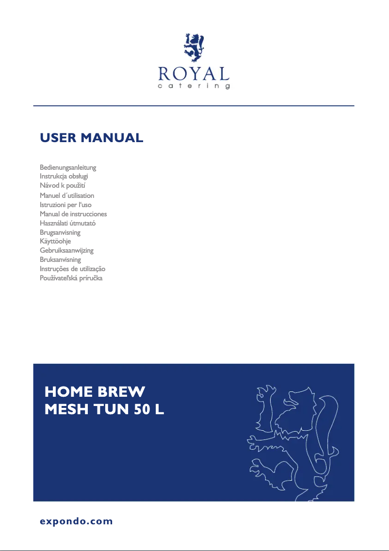Page 1 of the manual User Manual Royal Catering RCBM-50N