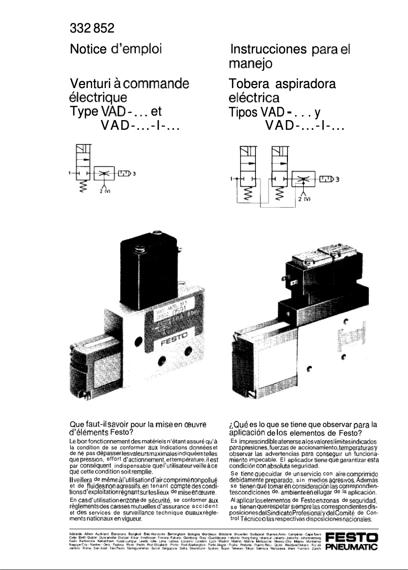 Page 1 de la notice Manuel utilisateur Festo VAD-MYB-I-1/8