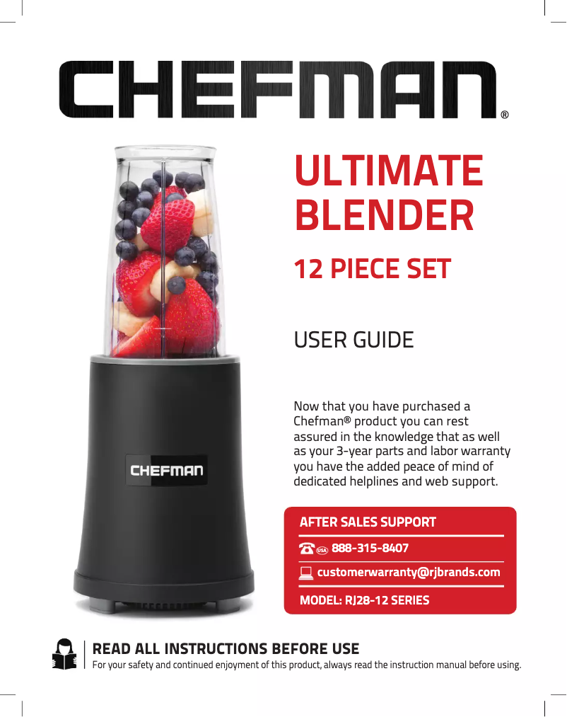 Page 1 de la notice Manuel utilisateur Chefman RJ28-12