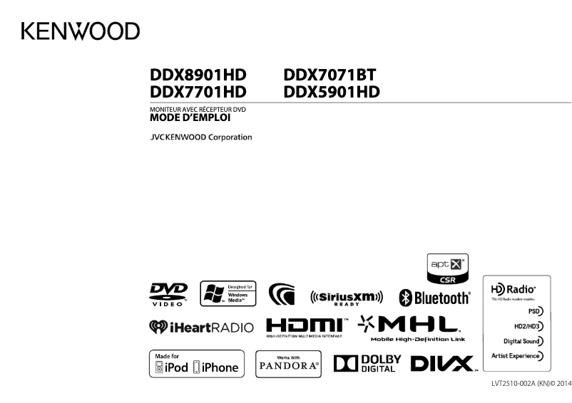 Page n°1 - Manuel utilisateur Kenwood DDX5901HD
