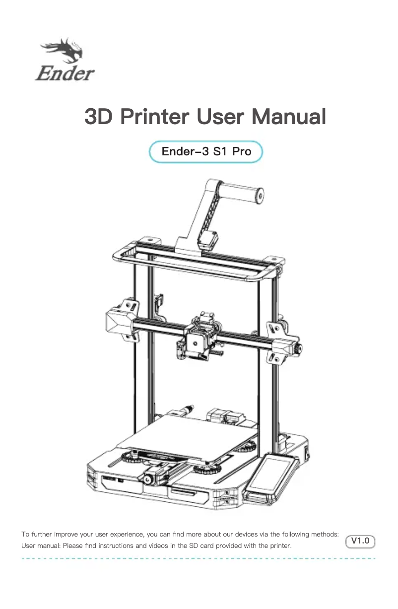 Page n°1 - Manuel utilisateur Creality Ender-3 S1 Pro