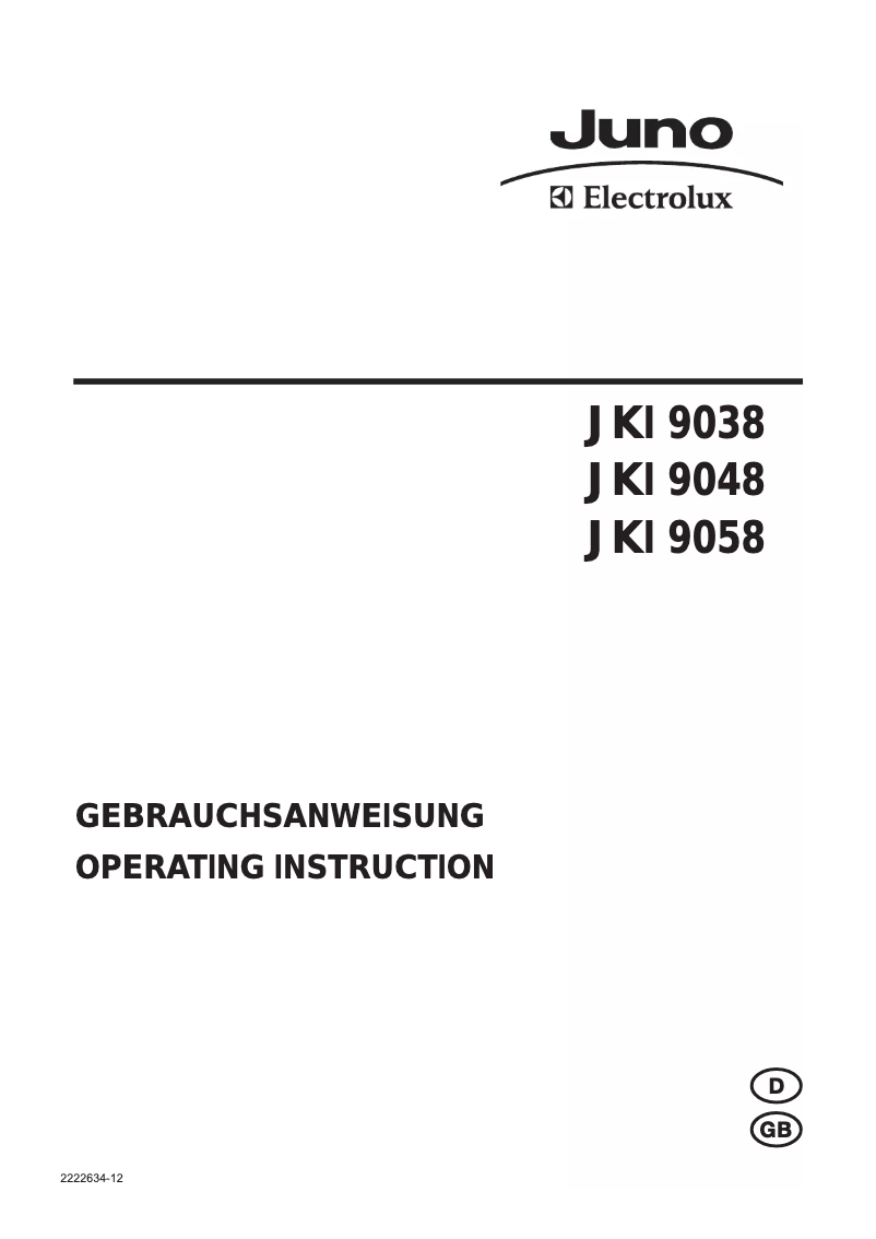 Page n°1 - Manuel utilisateur Juno Electrolux JKI9038