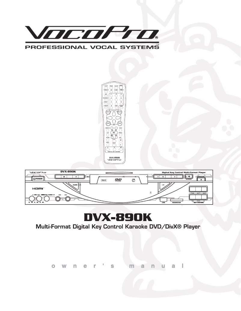 Image de la première page du manuel de l'appareil DVX-890K