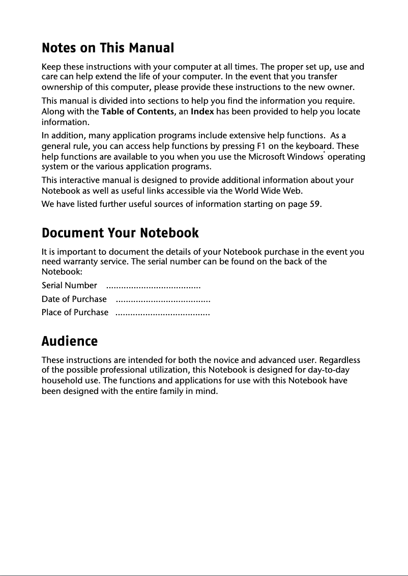 Page 1 de la notice Manuel utilisateur Medion AKOYA E3211 (MD 97378)