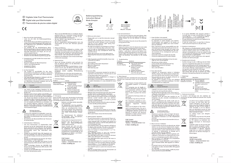 Image de la première page du manuel de l'appareil DigiSolar Active