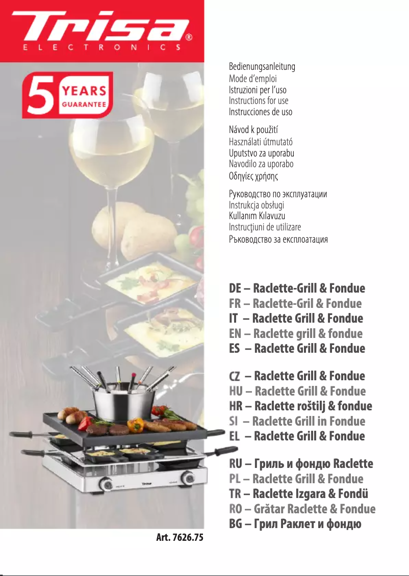 Page 1 de la notice Manuel utilisateur Trisa Fondue Fusion 7626.75