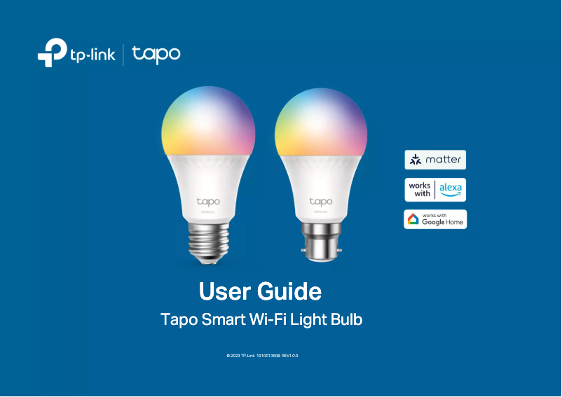 Image de la première page du manuel de l'appareil Tapo L535E