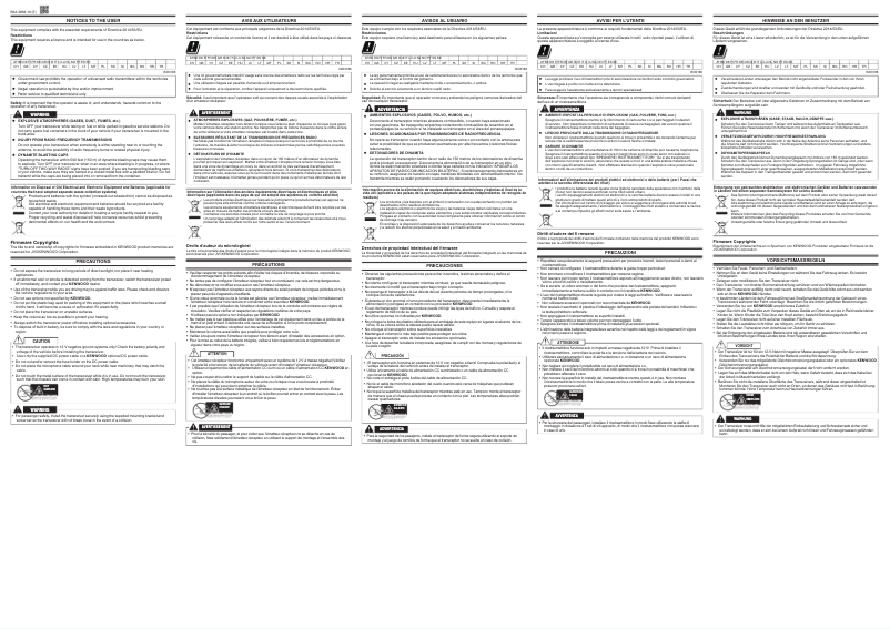 Page n°1 - Instructions de sécurité Kenwood NX-3820