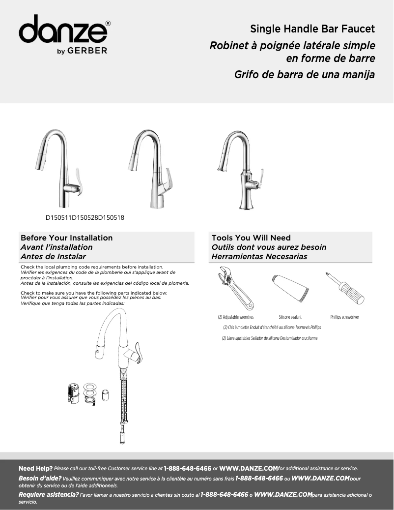 Page n°1 - Manuel utilisateur Danze D150518