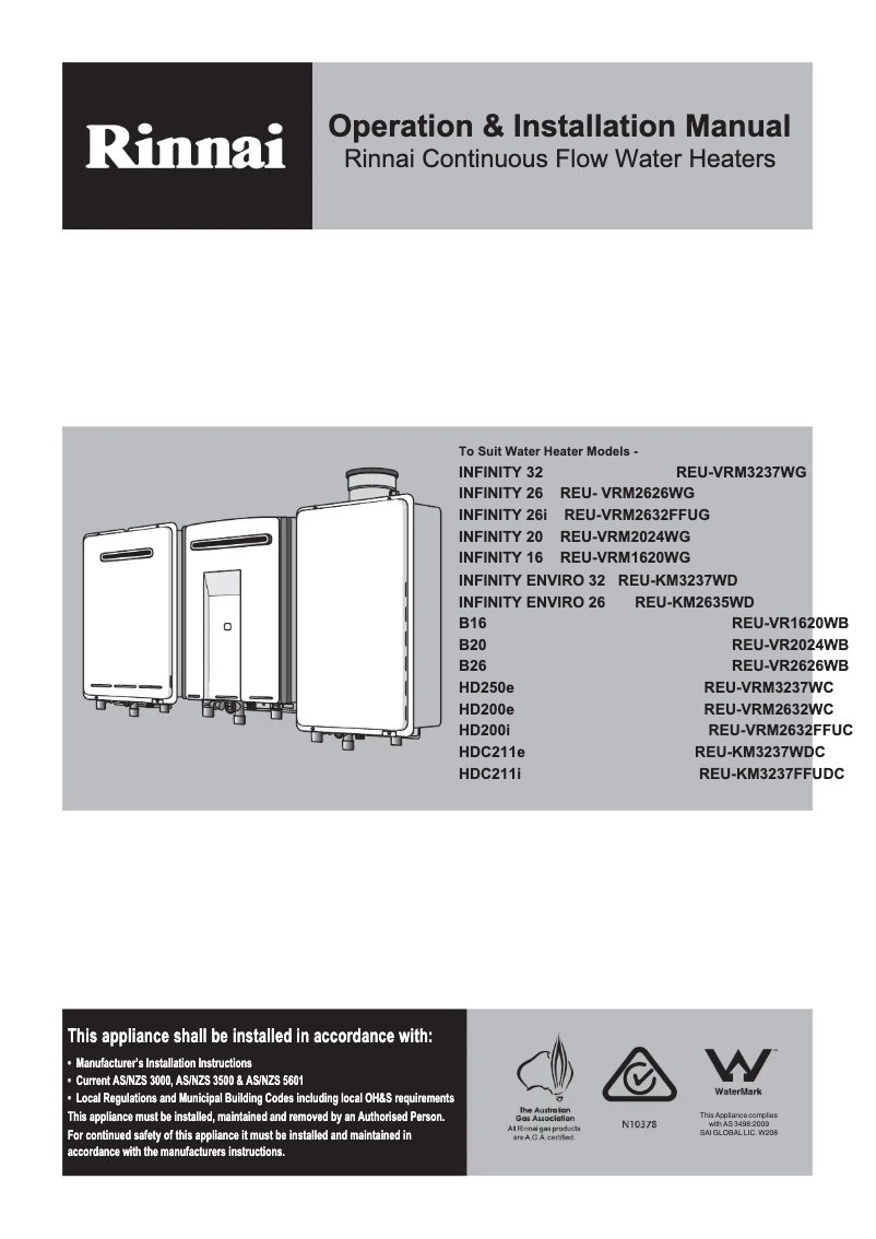 Page n°1 - Manuel utilisateur Rinnai B26