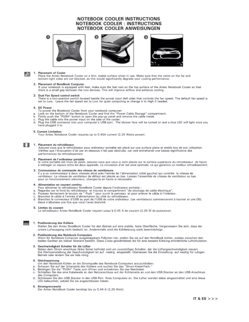 Página 1 del manual Manual de usuario Antec Notebook Cooler 200
