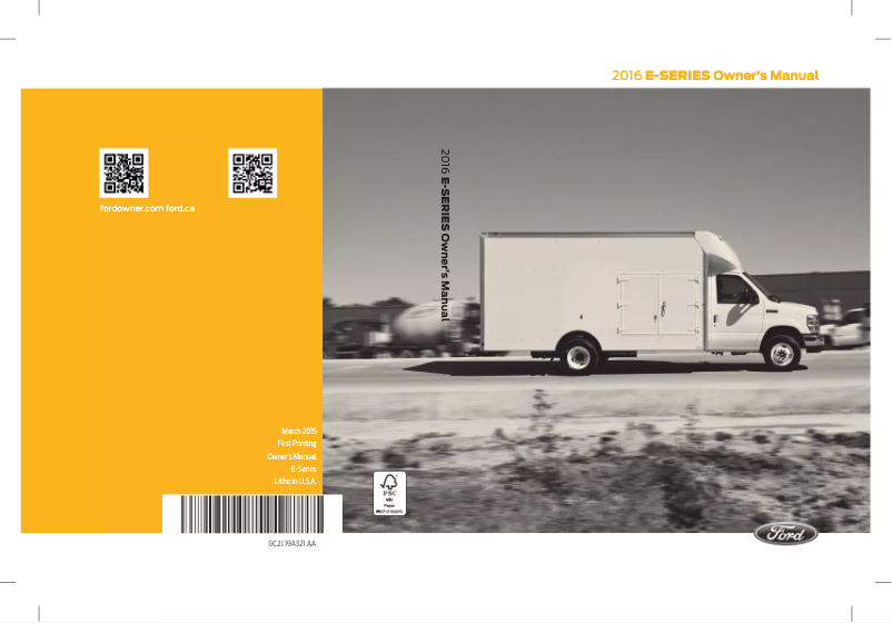 Page n°1 - Manuel utilisateur Ford E-450 (2016)