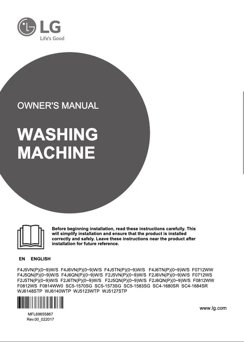 Page n°1 - Manuel utilisateur LG F0712WW