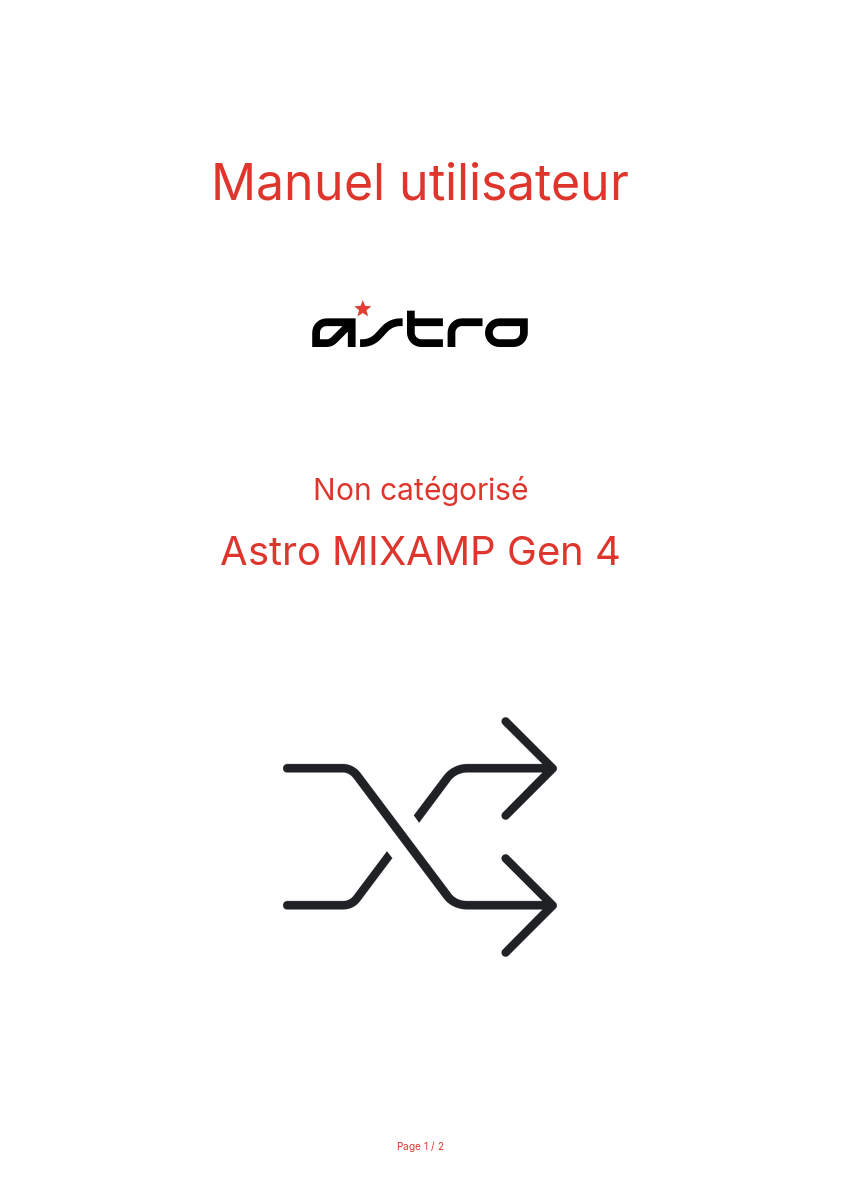 Page n°1 - Manuel utilisateur Astro MIXAMP Gen 4
