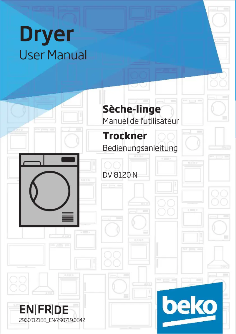 Page 1 de la notice Manuel utilisateur Beko DV8120N