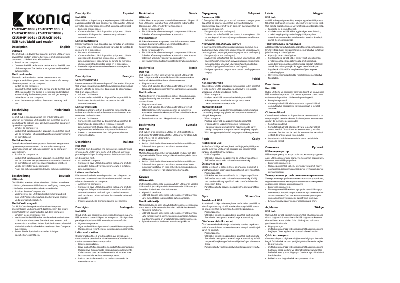 Page 1 de la notice Manuel utilisateur Konig CSU3ACR100BL