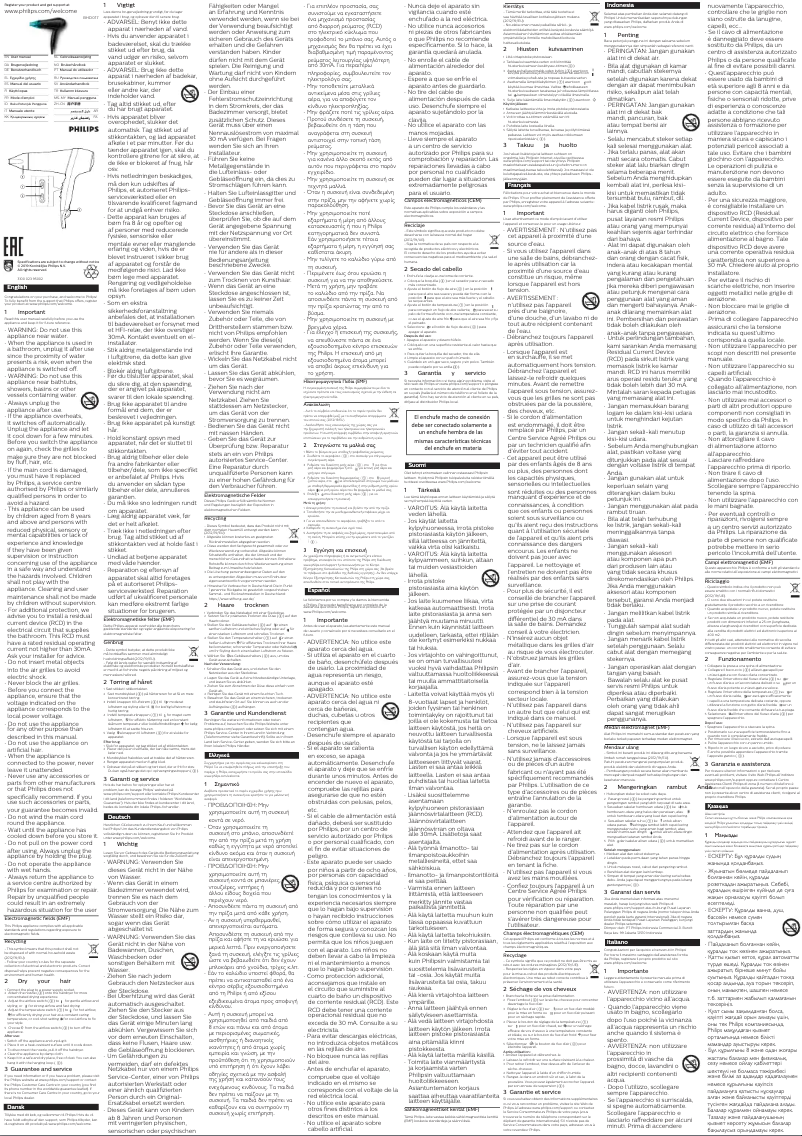 Página 1 del manual Manual de usuario Philips Drycare Essential BHD017