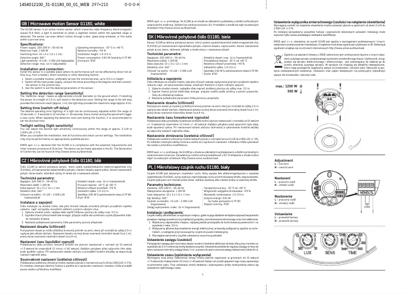 Page 1 de la notice Manuel utilisateur Emos G1180