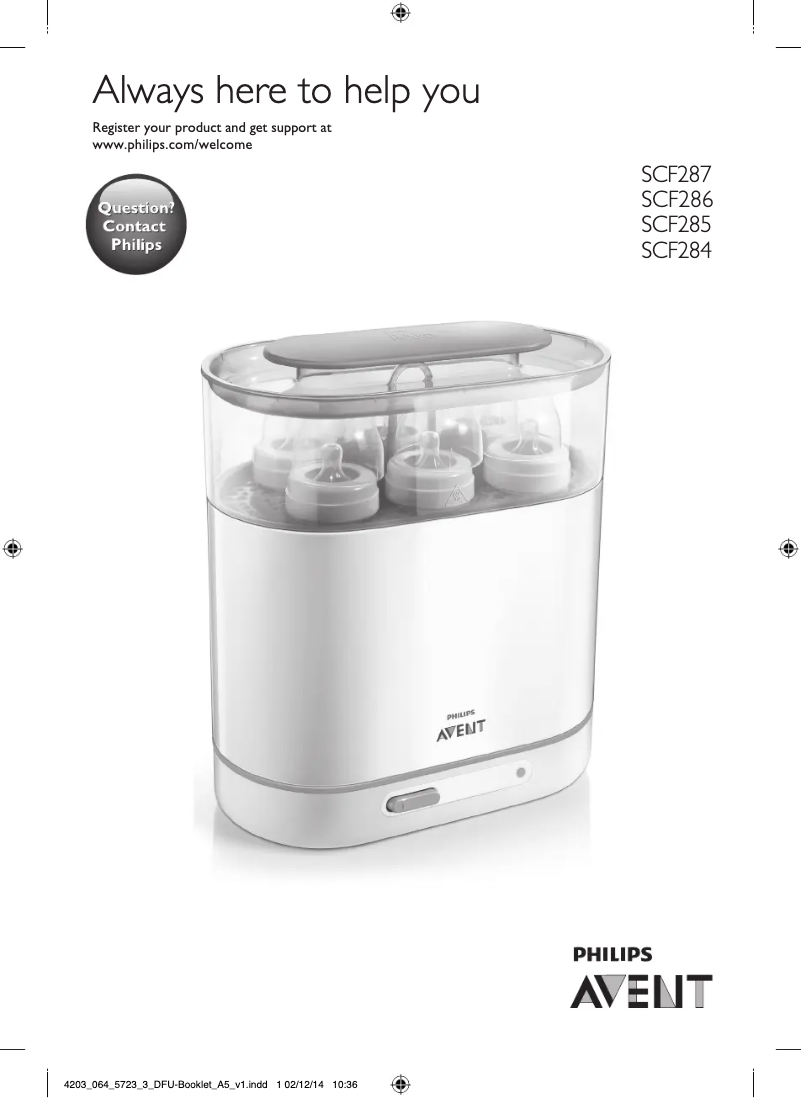 Page n°1 - Manuel utilisateur Philips Avent SCF287